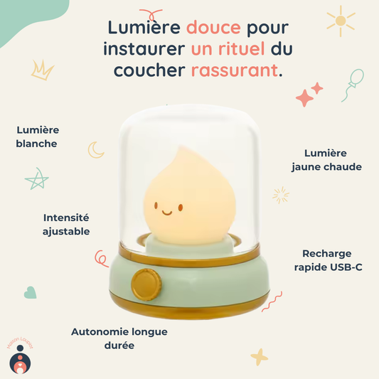 Veilleuse enfant rétro LED – Lumière douce pour le coucher | Maison Loupiot