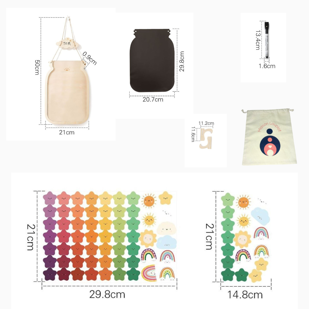 Mon bocal des petites victoires – Outil de motivation positive en bois | Maison Loupiot