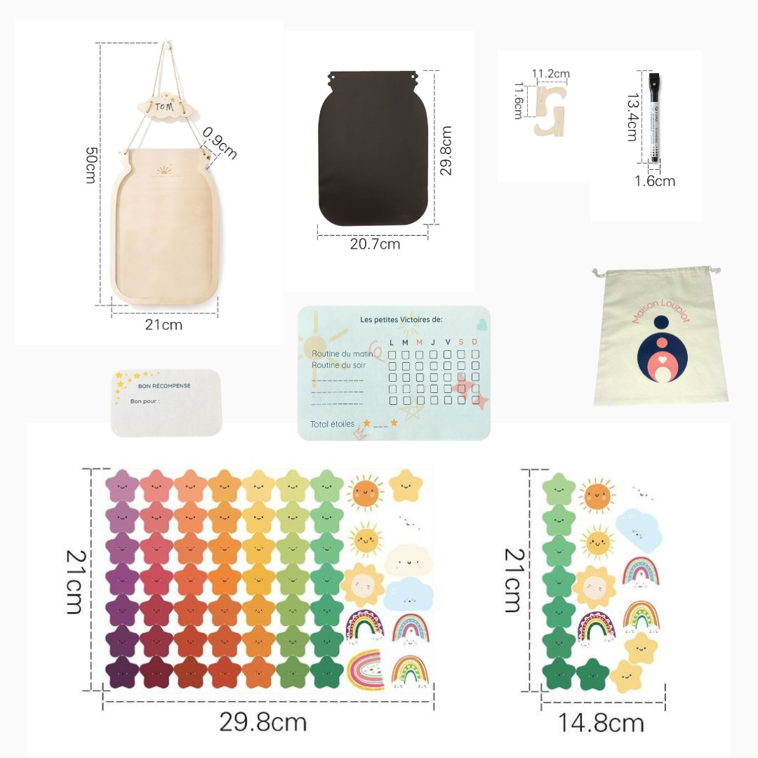 Mon bocal des petites victoires – Outil de motivation positive en bois | Sélection Maison Loupiot